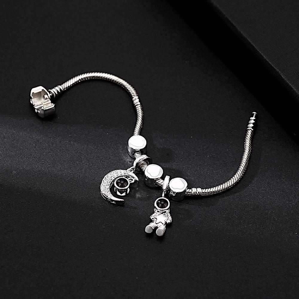 Personalized Picture Projection Bracelet with Mini Ornaments Creative Gift for Favourite Person