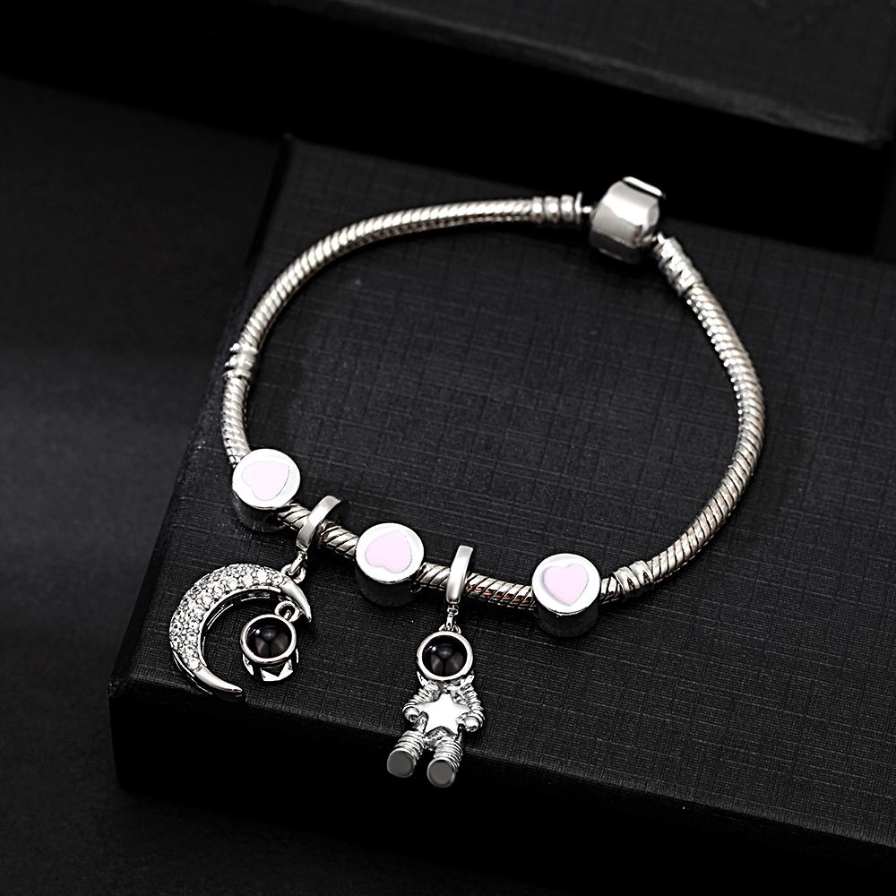 Personalized Picture Projection Bracelet with Mini Ornaments Creative Gift for Favourite Person