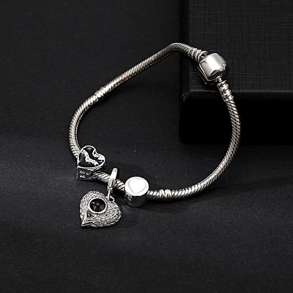 Personalized Picture Projection Bracelet with Cute Ornaments Best Gift for Her