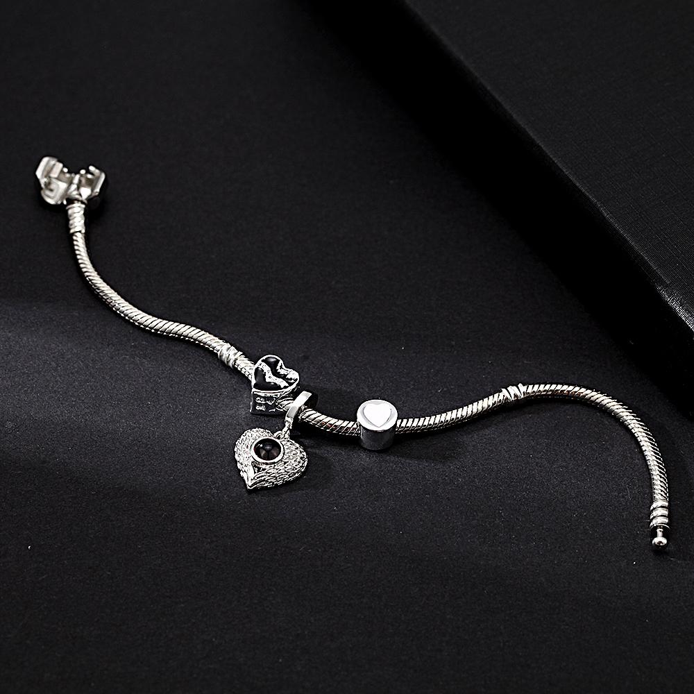 Personalized Picture Projection Bracelet with Cute Ornaments Best Gift for Her