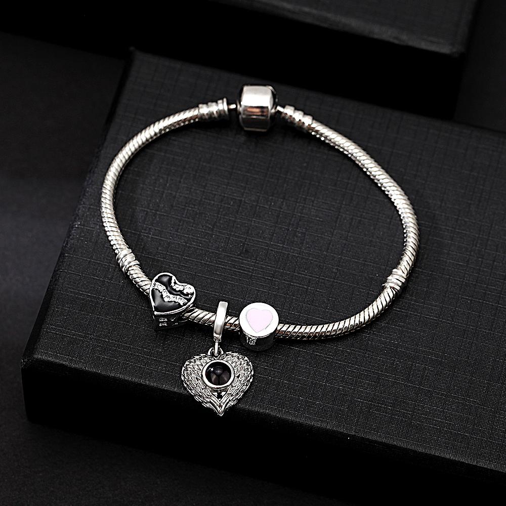Personalized Picture Projection Bracelet with Cute Ornaments Best Gift for Her