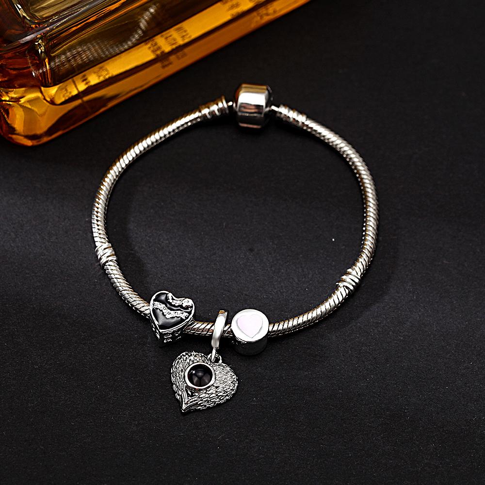 Personalized Picture Projection Bracelet with Cute Ornaments Best Gift for Her
