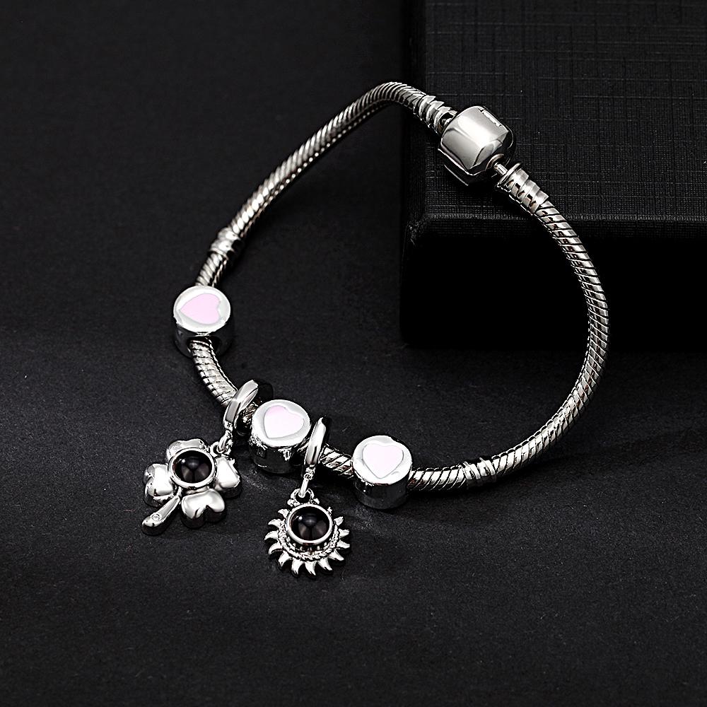 Personalized Picture Projection Bracelet with Mini Ornaments Creative Gift for Favourite Person