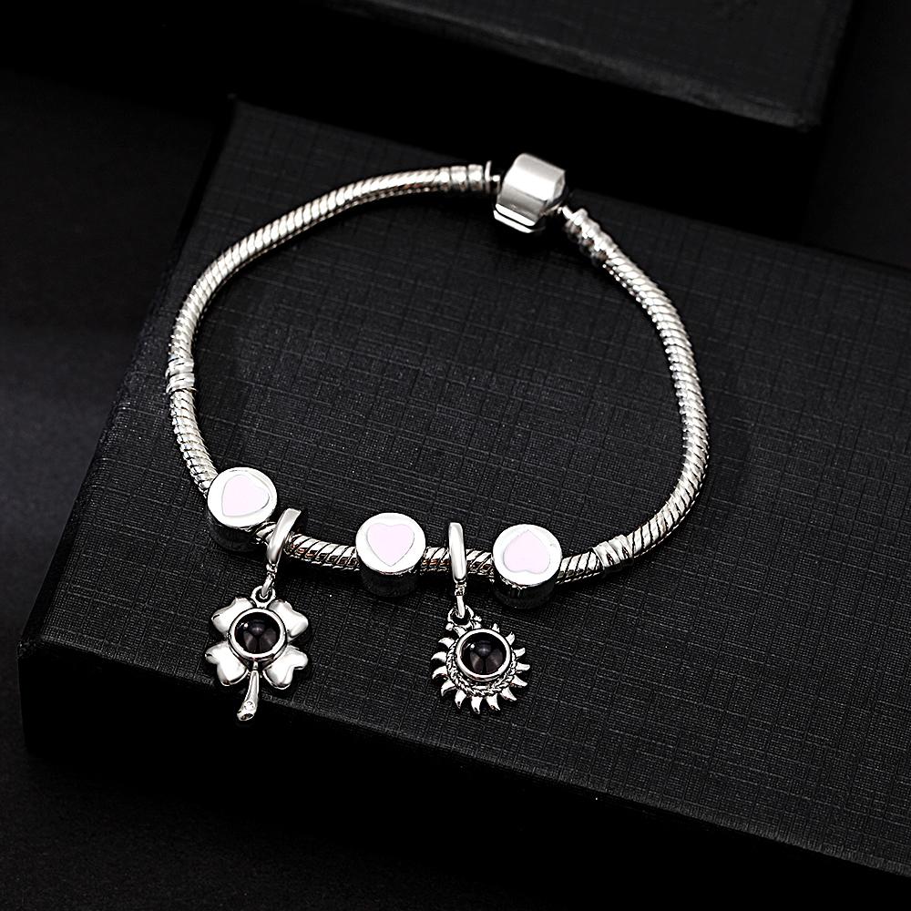 Personalized Picture Projection Bracelet with Mini Ornaments Creative Gift for Favourite Person