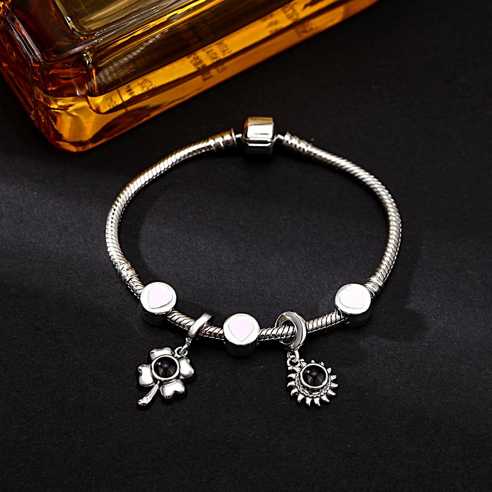 Personalized Picture Projection Bracelet with Mini Ornaments Creative Gift for Favourite Person