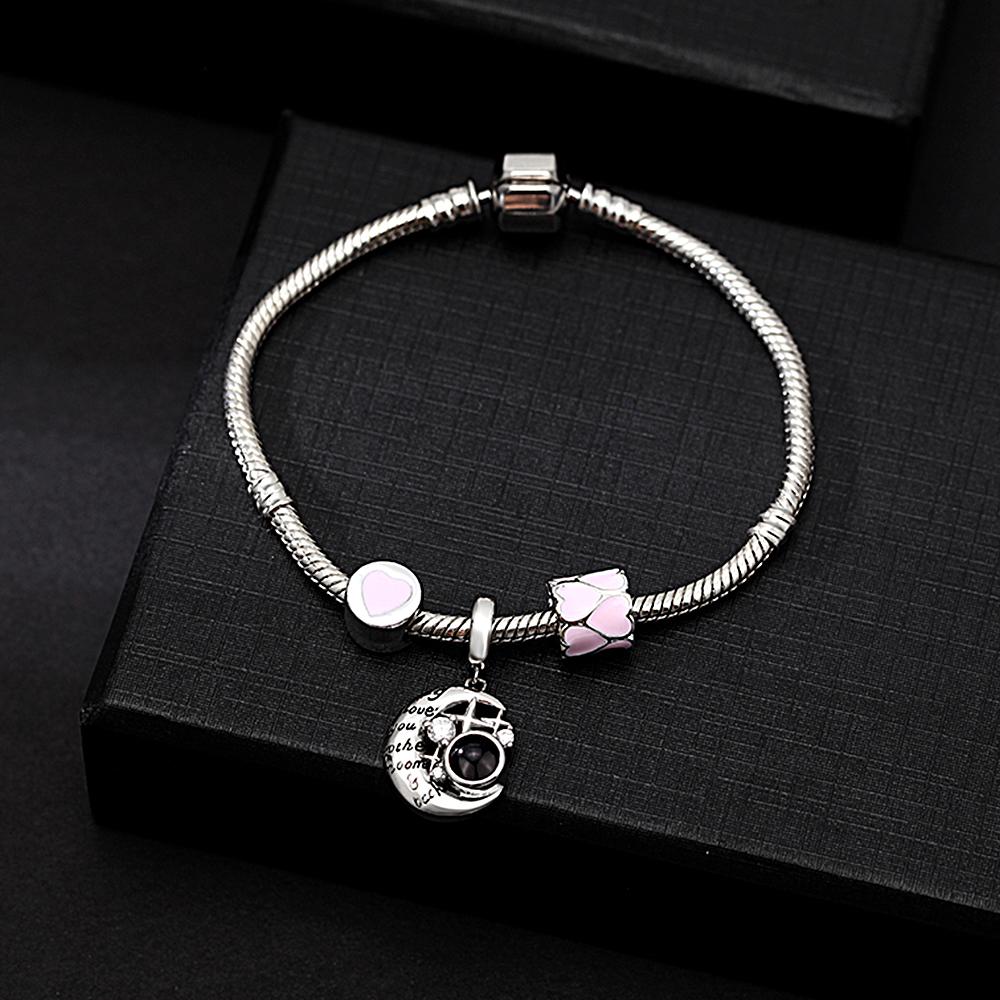 Personalized Picture Projection Bracelet with Cute Ornaments Best Gift for Her