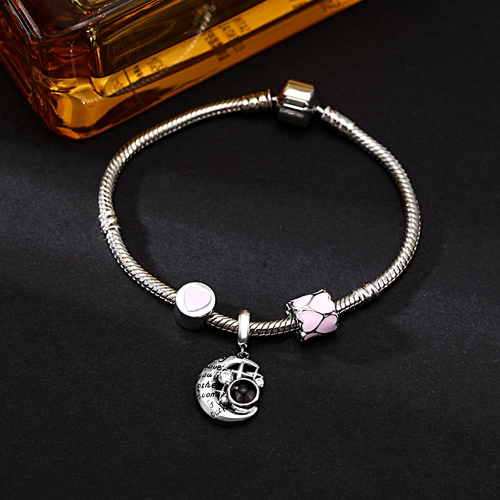 Personalized Picture Projection Bracelet with Cute Ornaments Best Gift for Her
