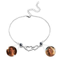 Two Heart Projection Bracelet Personalized Picture Inside Bracelet Keepsake Jewelry Trendy Best Friend Gift