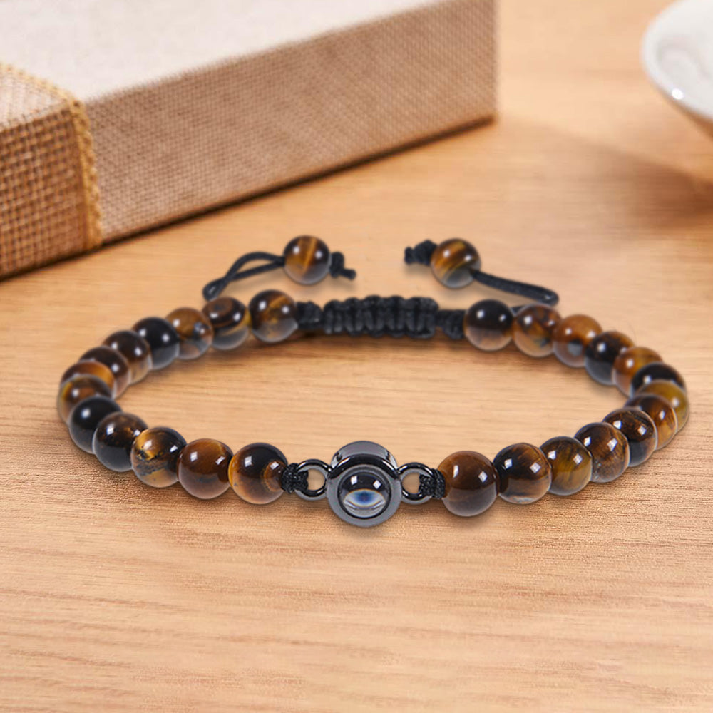 Custom Photo Projection Bracelet Men's Bracelet Jewelry Gift for Boyfriend Husband Dad