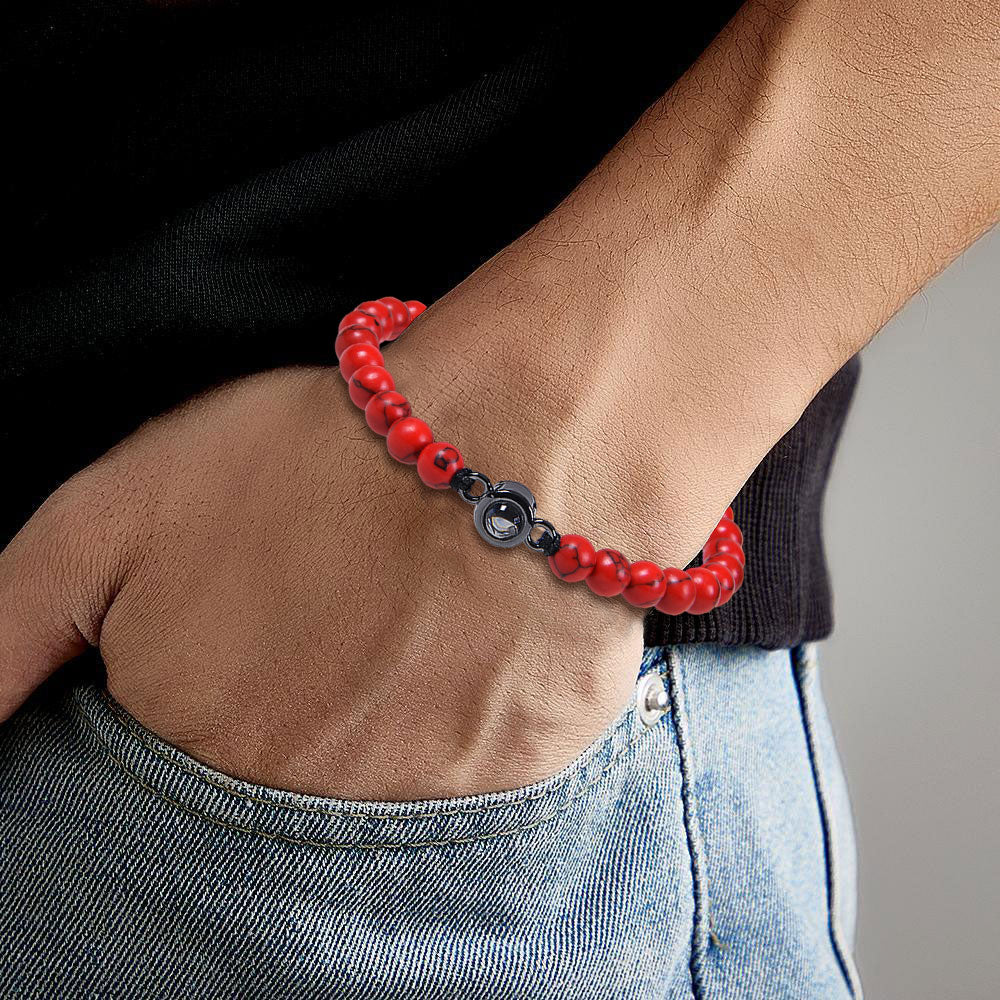 Custom Photo Projection Bracelet Men's Bracelet Jewelry Gift for Boyfriend Husband Dad