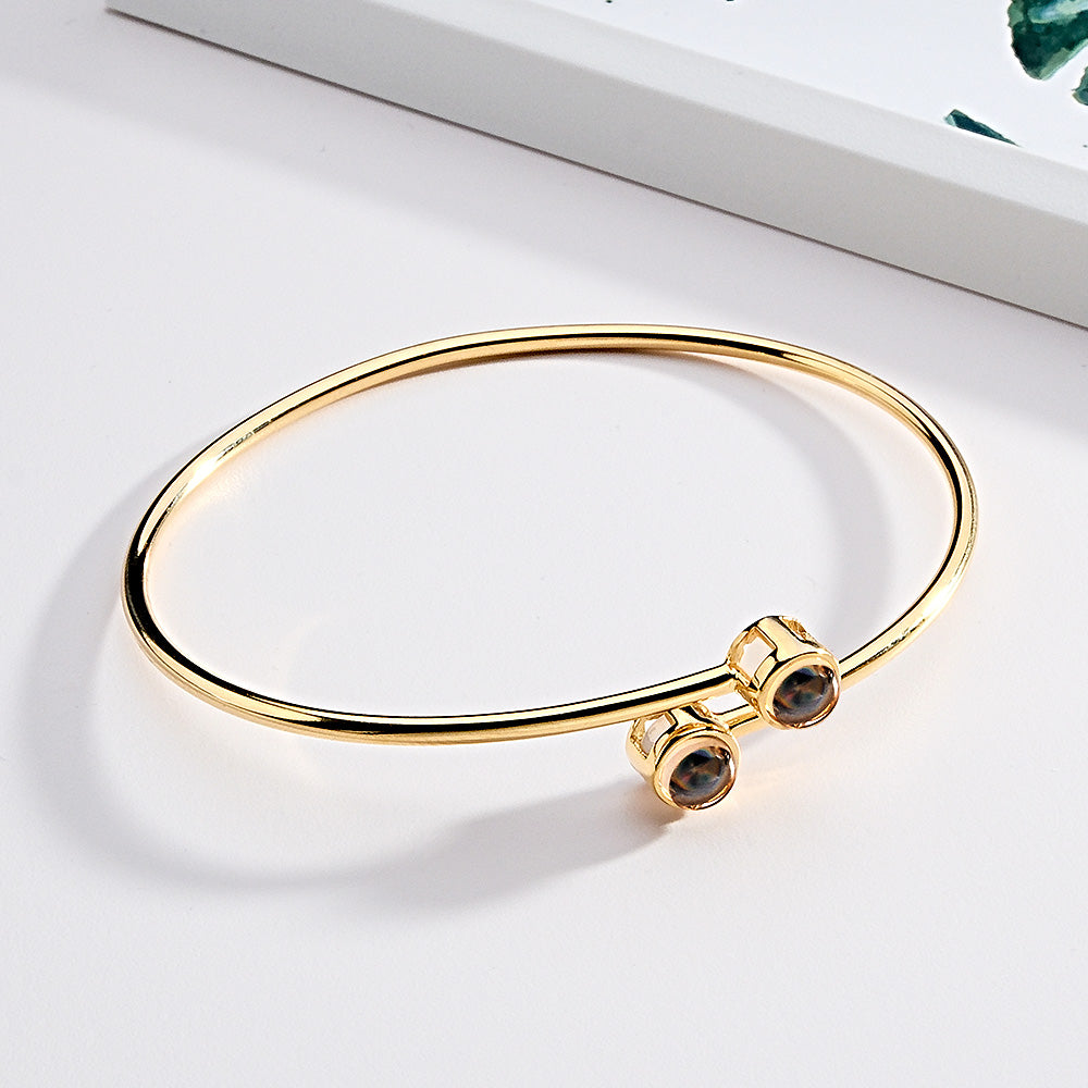 Custom Two Photos Projection Bracelet Personalized Picture Inside Bracelet Keepsake Jewelry