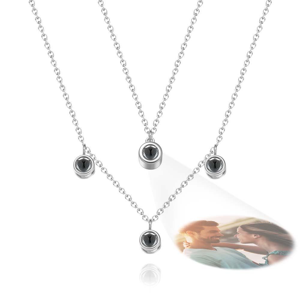 Double Chain Photo Necklace Personalized Projection Necklace Necklace Gift For Women