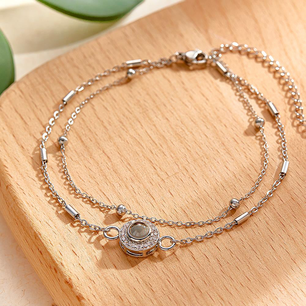Custom Projection Bracelet Double Layer Diamond Grace Gift
