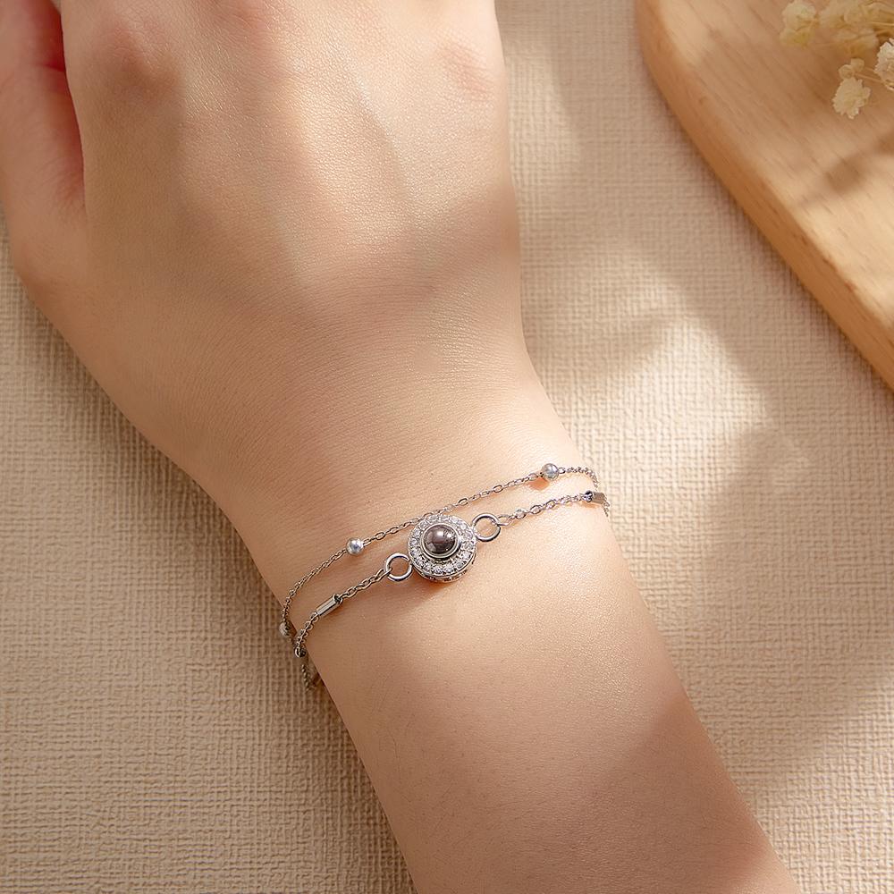 Custom Projection Bracelet Double Layer Diamond Grace Gift