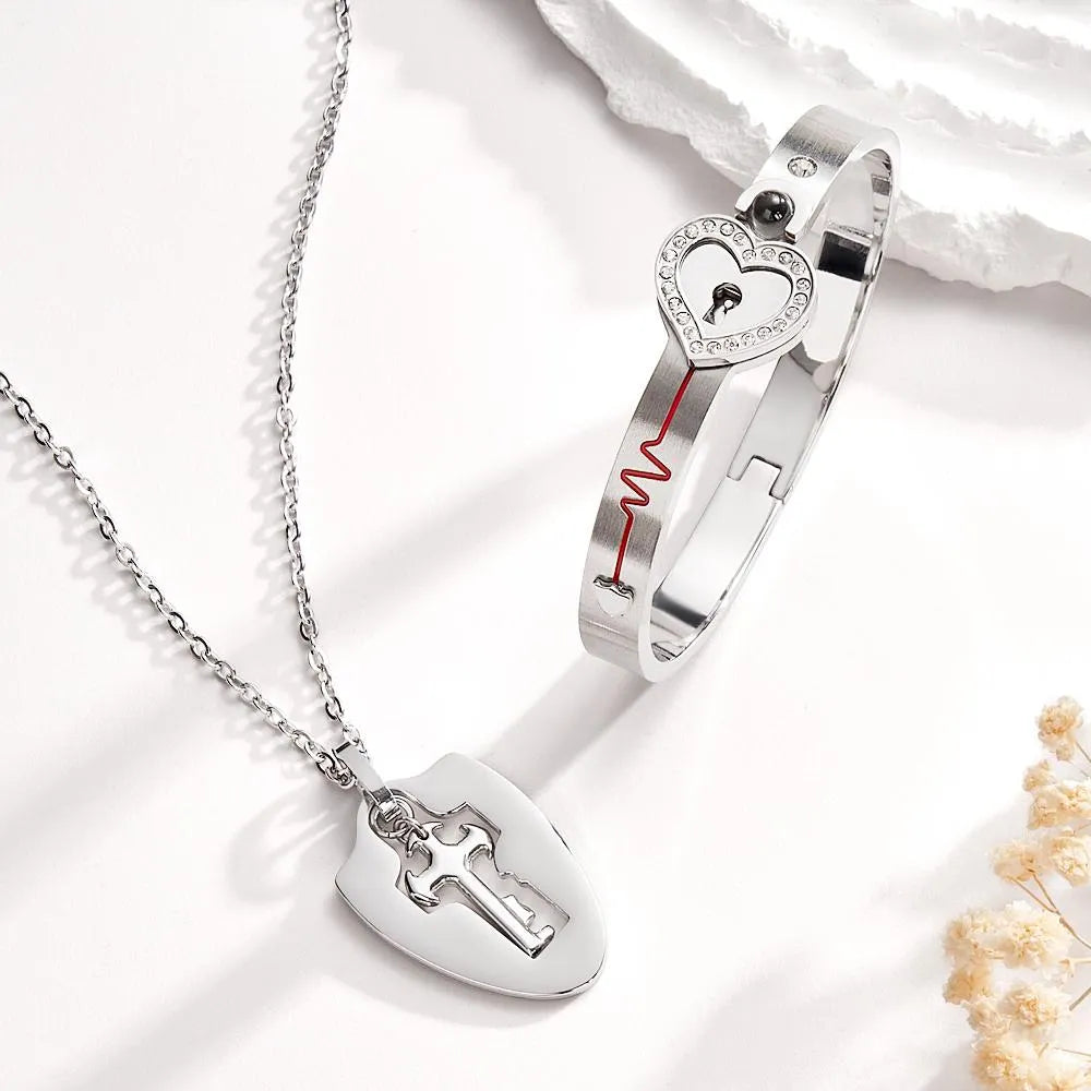 Custom Projection Couple Bracelets & Necklace with Real Rose Bear Gift box Rose Shaped Necklace Gift Box Jewellery Gift Box