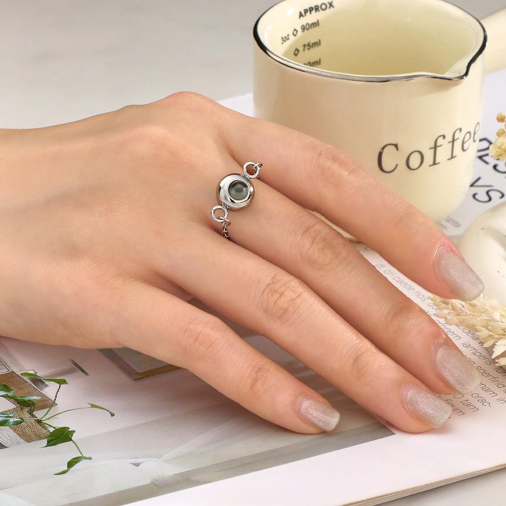 Custom Photo Projection Ring Trendy Best Friend Gift