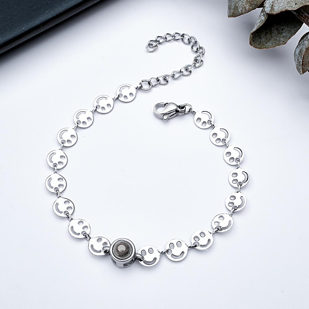 Custom Projection Bracelet Smiley Chain Love Gift for Couple
