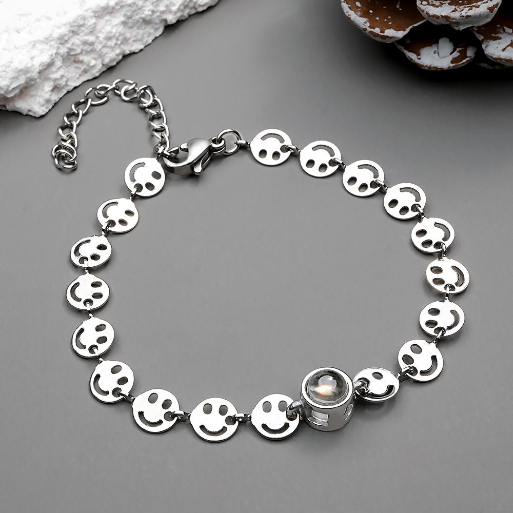 Custom Projection Bracelet Smiley Chain Love Gift for Couple