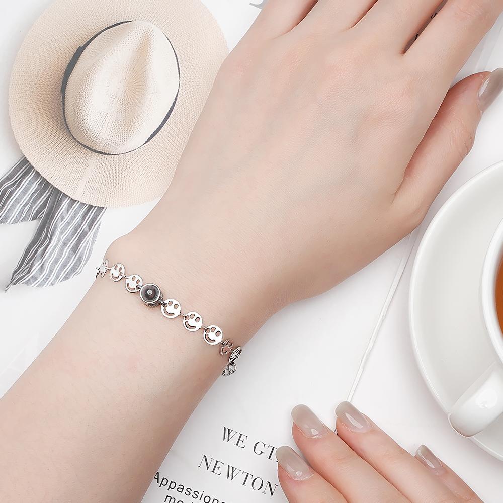 Custom Projection Bracelet Smiley Chain Love Gift for Couple