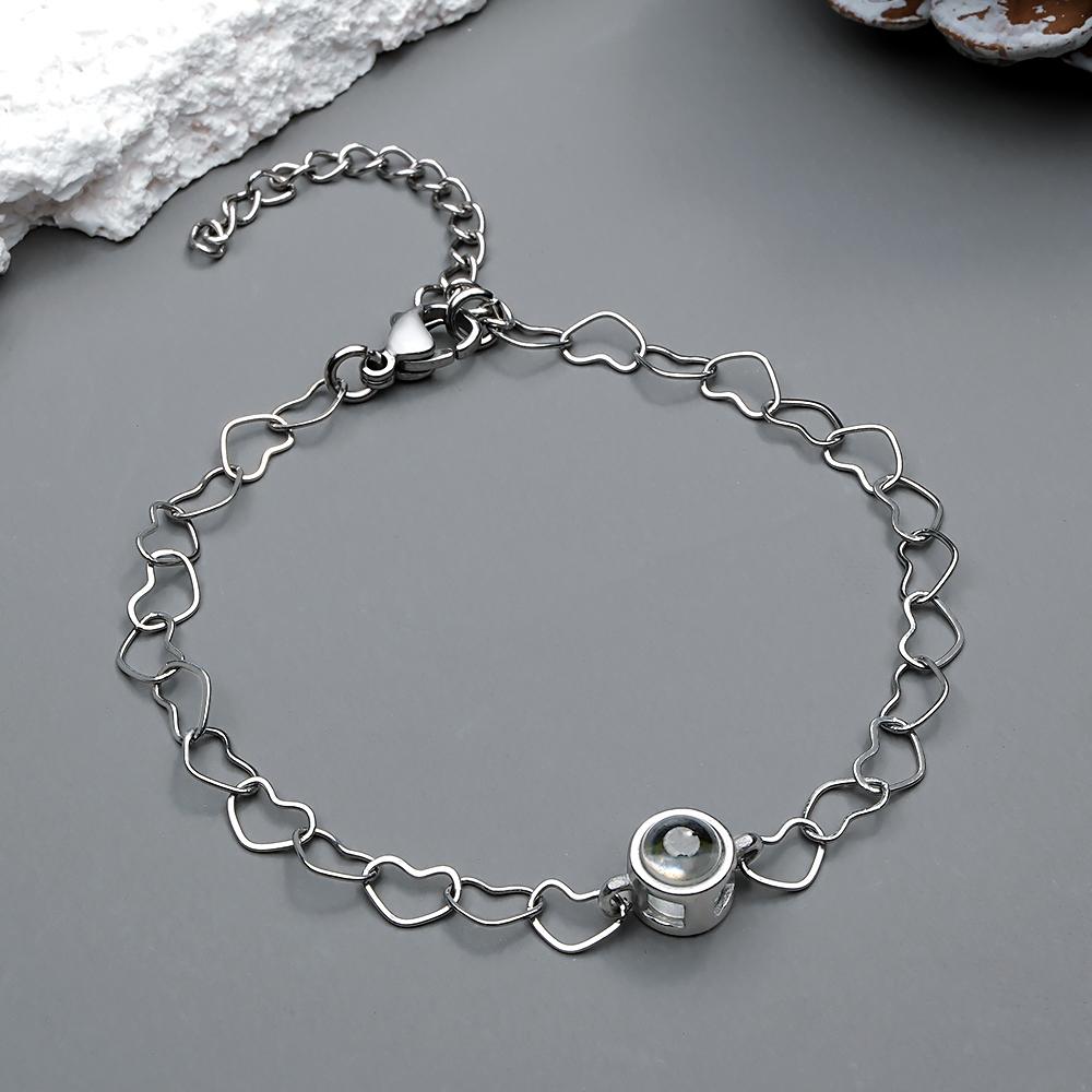 Custom Projection Bracelet Heart Chain Unique Gift for Her