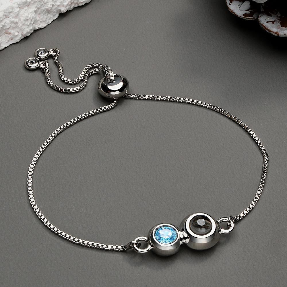 Custom Projection Birthstone Bracelet Simple Unique Gift for Her