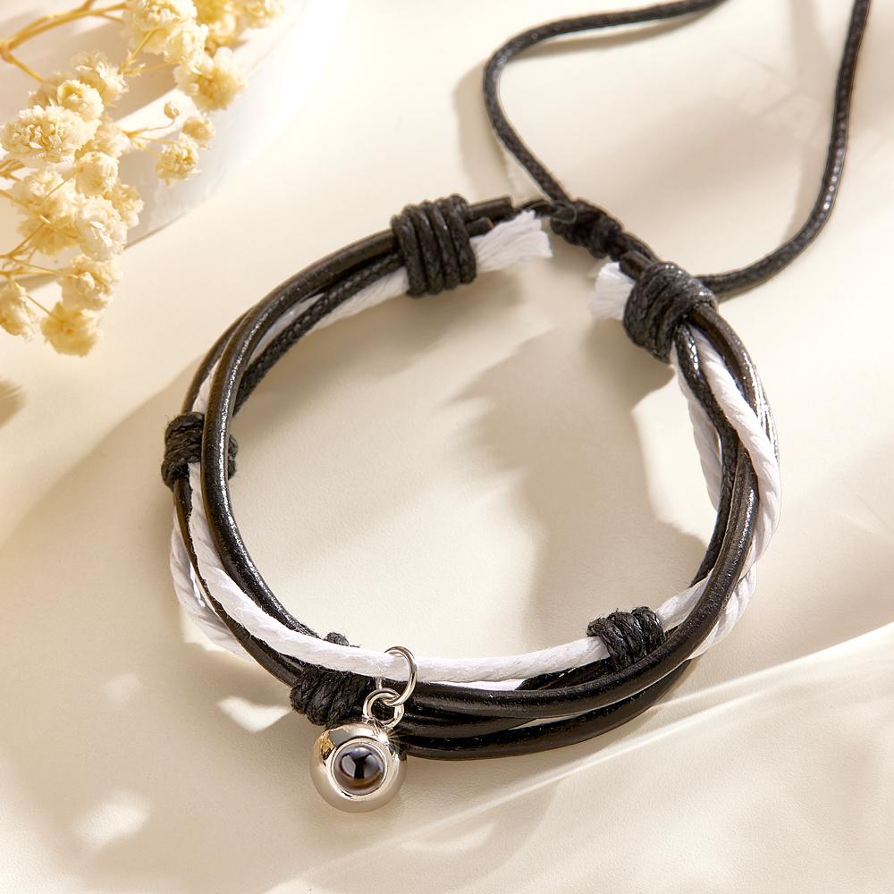 Custom Projection Bracelet Cord Braiding Gift for Him