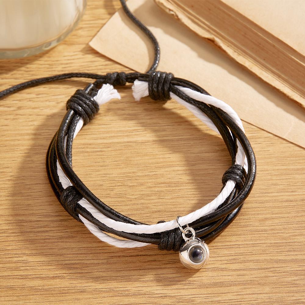 Custom Projection Bracelet Cord Braiding Gift for Him
