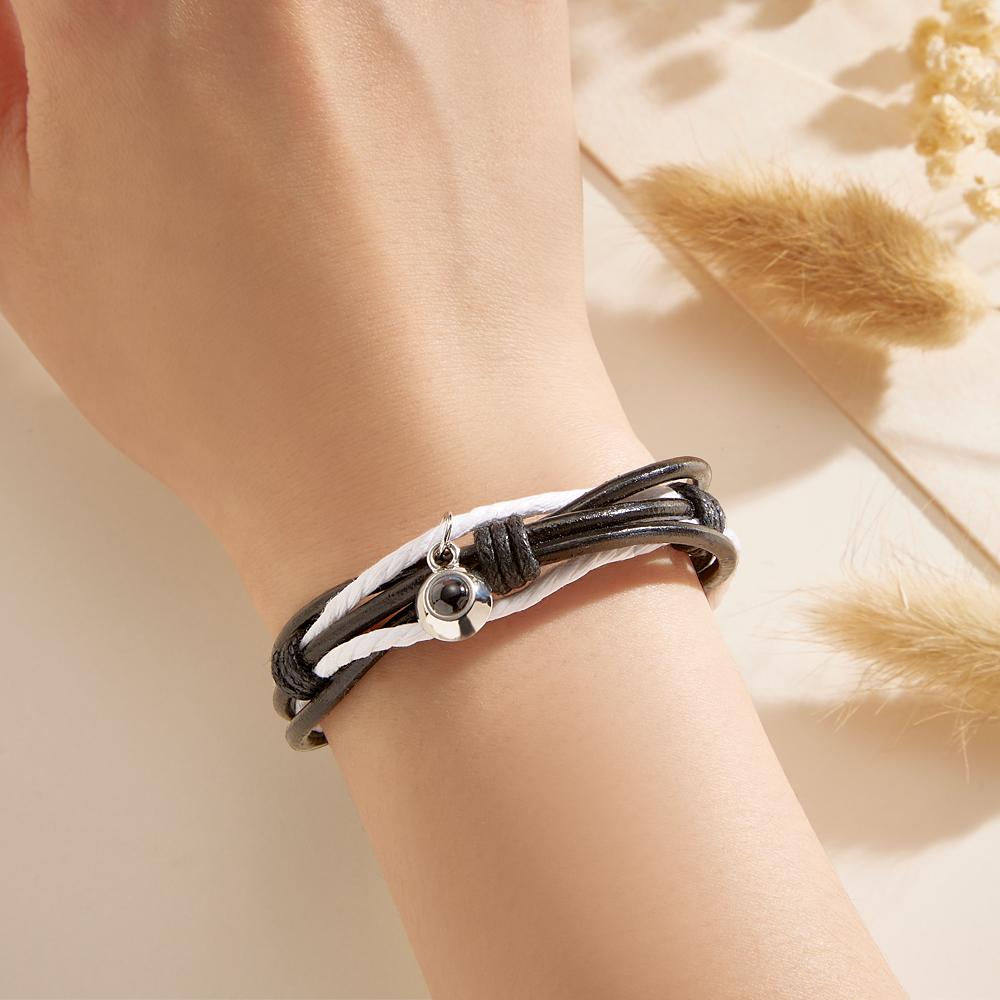 Custom Projection Bracelet Cord Braiding Gift for Him