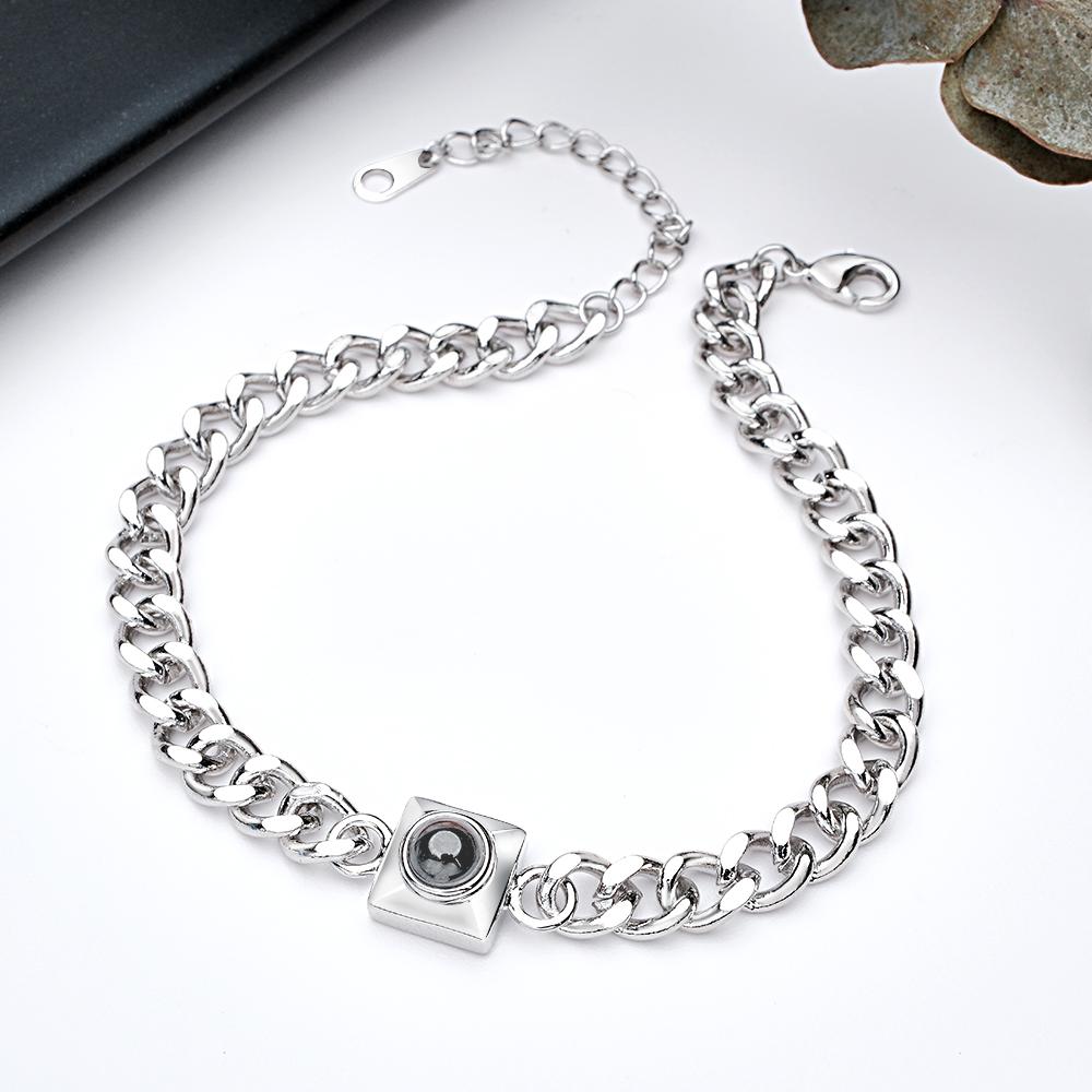 Custom Projection Bracelet Square Chain Simple Gift