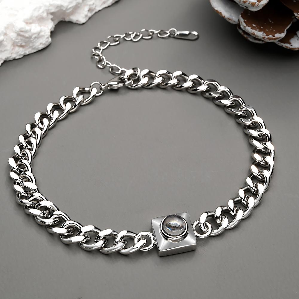 Custom Projection Bracelet Square Chain Simple Gift