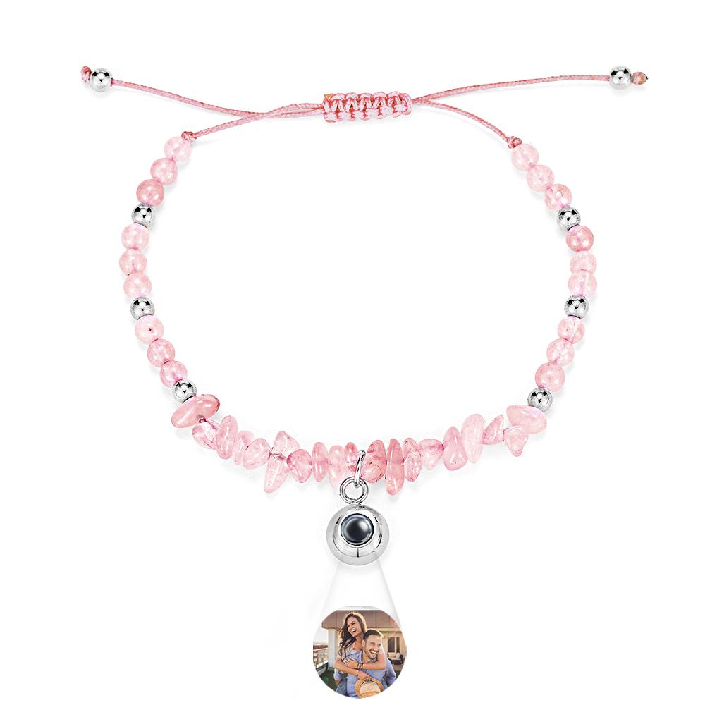 Personalized Picture Projection Bracelet With Colorful Stone Chain Unique Christmas Gift For Friends