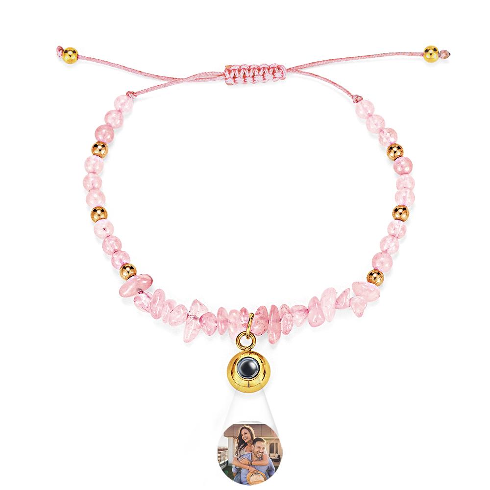 Personalized Picture Projection Bracelet With Colorful Stone Chain Unique Christmas Gift For Friends