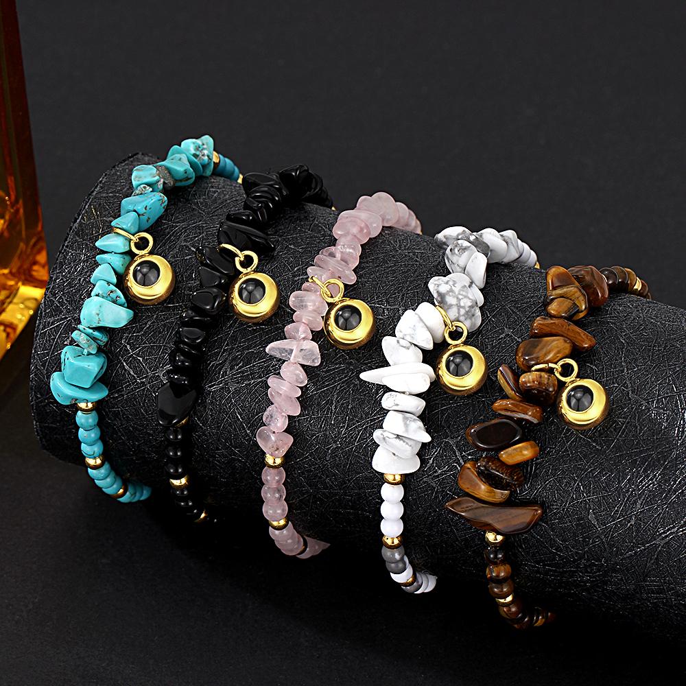 Personalized Picture Projection Bracelet With Colorful Stone Chain Unique Christmas Gift For Friends