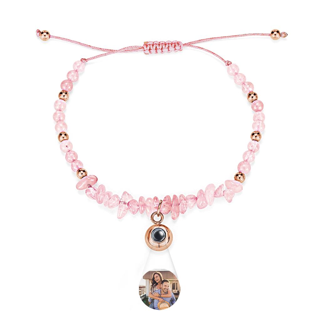 Personalized Picture Projection Bracelet With Colorful Stone Chain Unique Christmas Gift For Friends