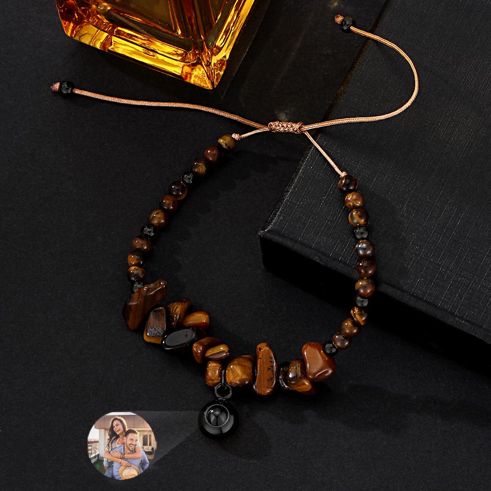 Personalized Picture Projection Bracelet With Colorful Stone Chain Unique Christmas Gift For Friends