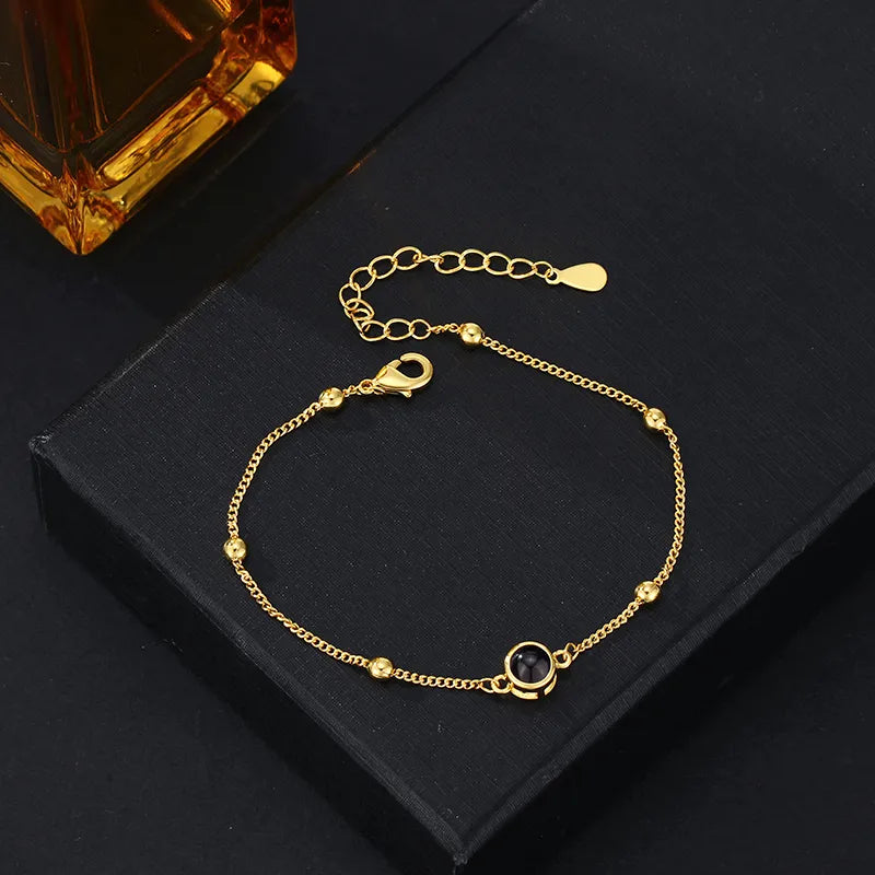 Custom Projection Picture Bracelet with Real Rose Bear Gift box Rose Shaped Necklace Gift Box Jewellery Gift Box