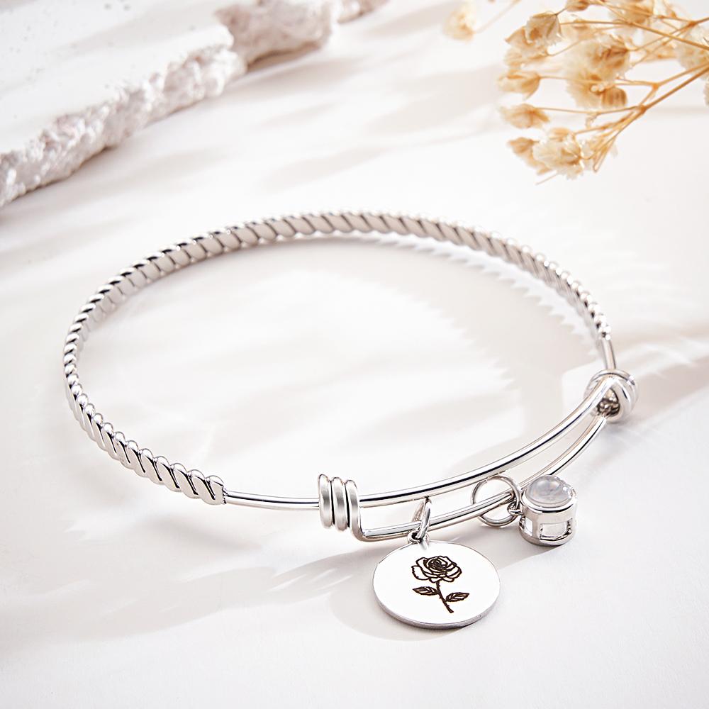 Custom Projection Bracelet Birthday Flower Valentine's Day Gift