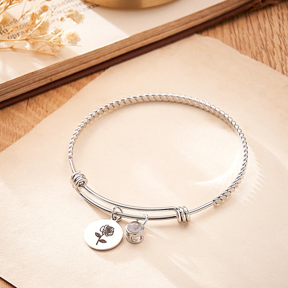 Custom Projection Bracelet Birthday Flower Valentine's Day Gift