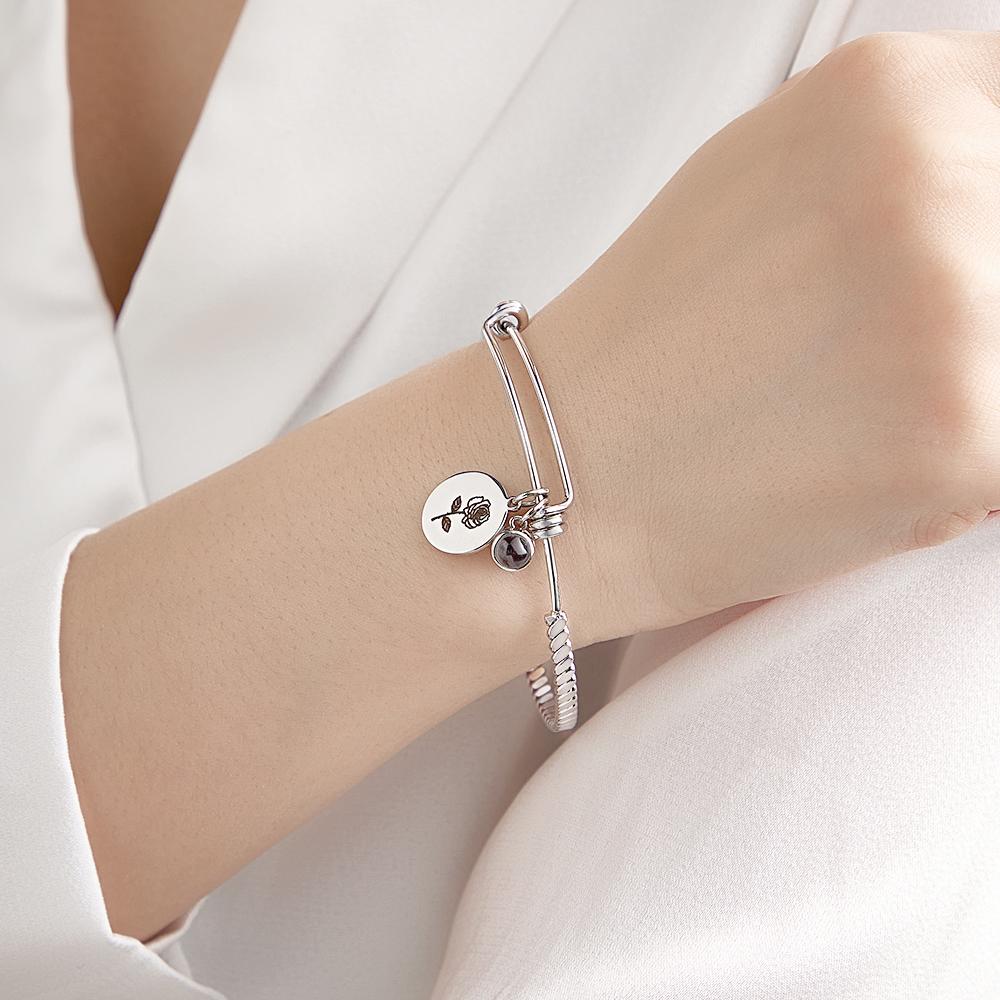 Custom Projection Bracelet Birthday Flower Valentine's Day Gift