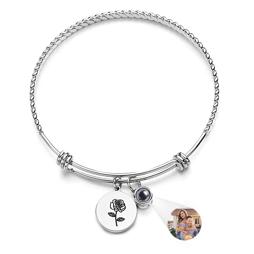 Custom Projection Bracelet Birthday Flower Valentine's Day Gift