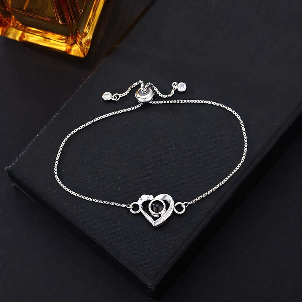Custom Projection Bracelet Diamond Heart Romantic Gift