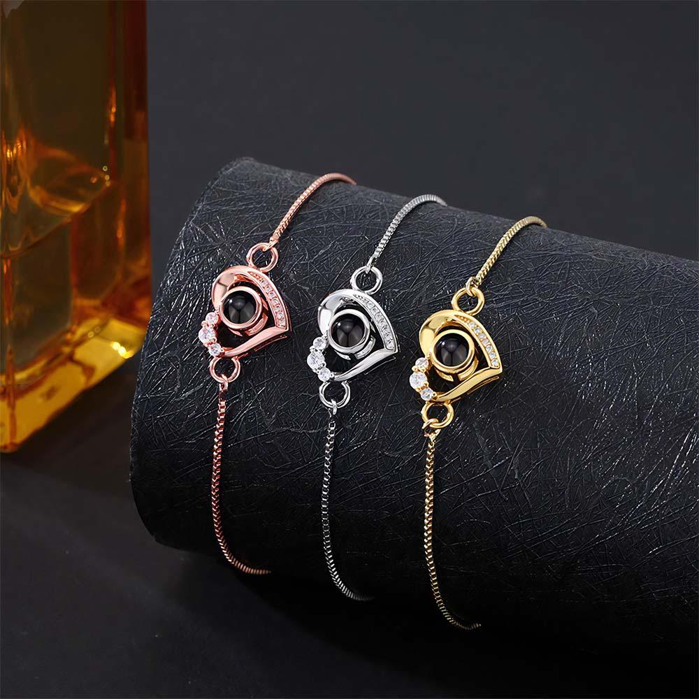 Custom Projection Bracelet Diamond Heart Romantic Gift