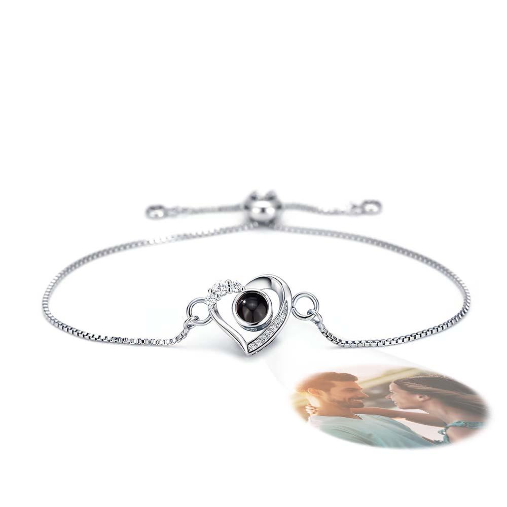 Custom Projection Bracelet Diamond Heart Romantic Gift