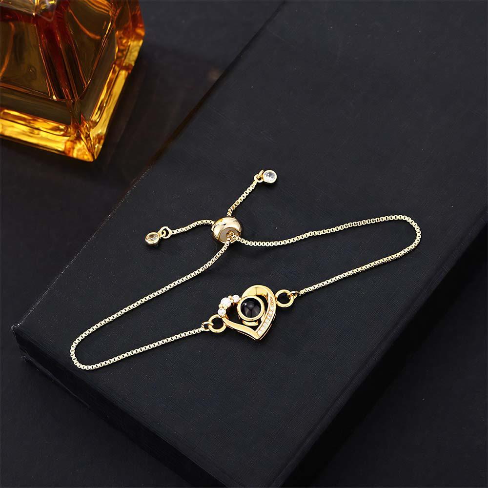 Custom Projection Bracelet Diamond Heart Romantic Gift