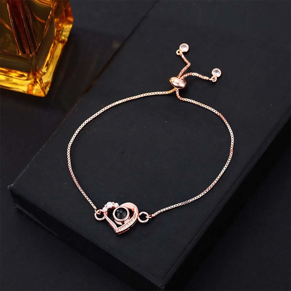 Custom Projection Bracelet Diamond Heart Romantic Gift