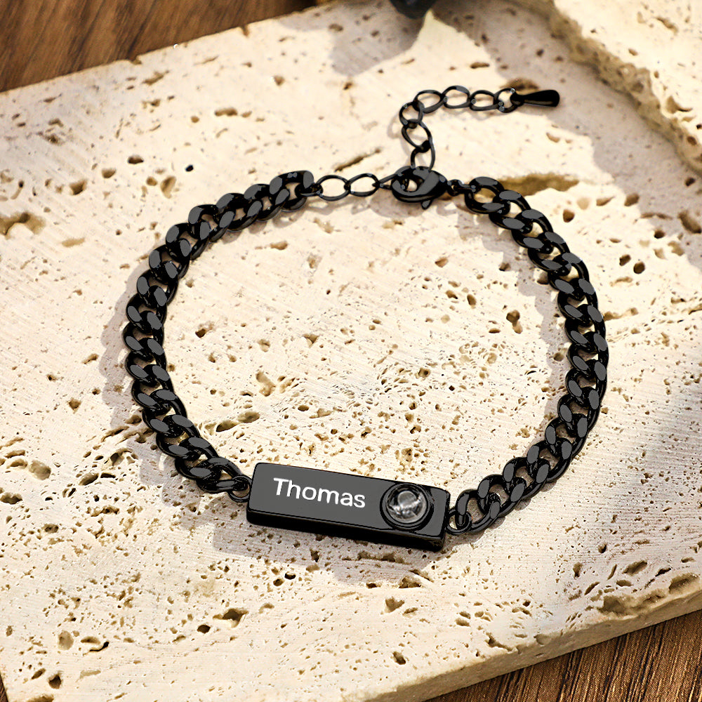 Custom Projection Bracelet Custom Name Simple Men's Gift