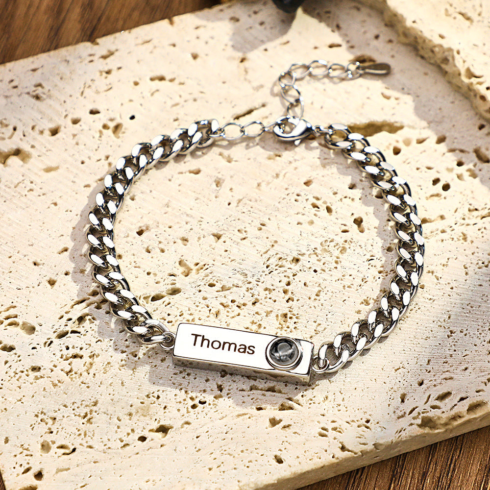Custom Projection Bracelet Custom Name Simple Men's Gift