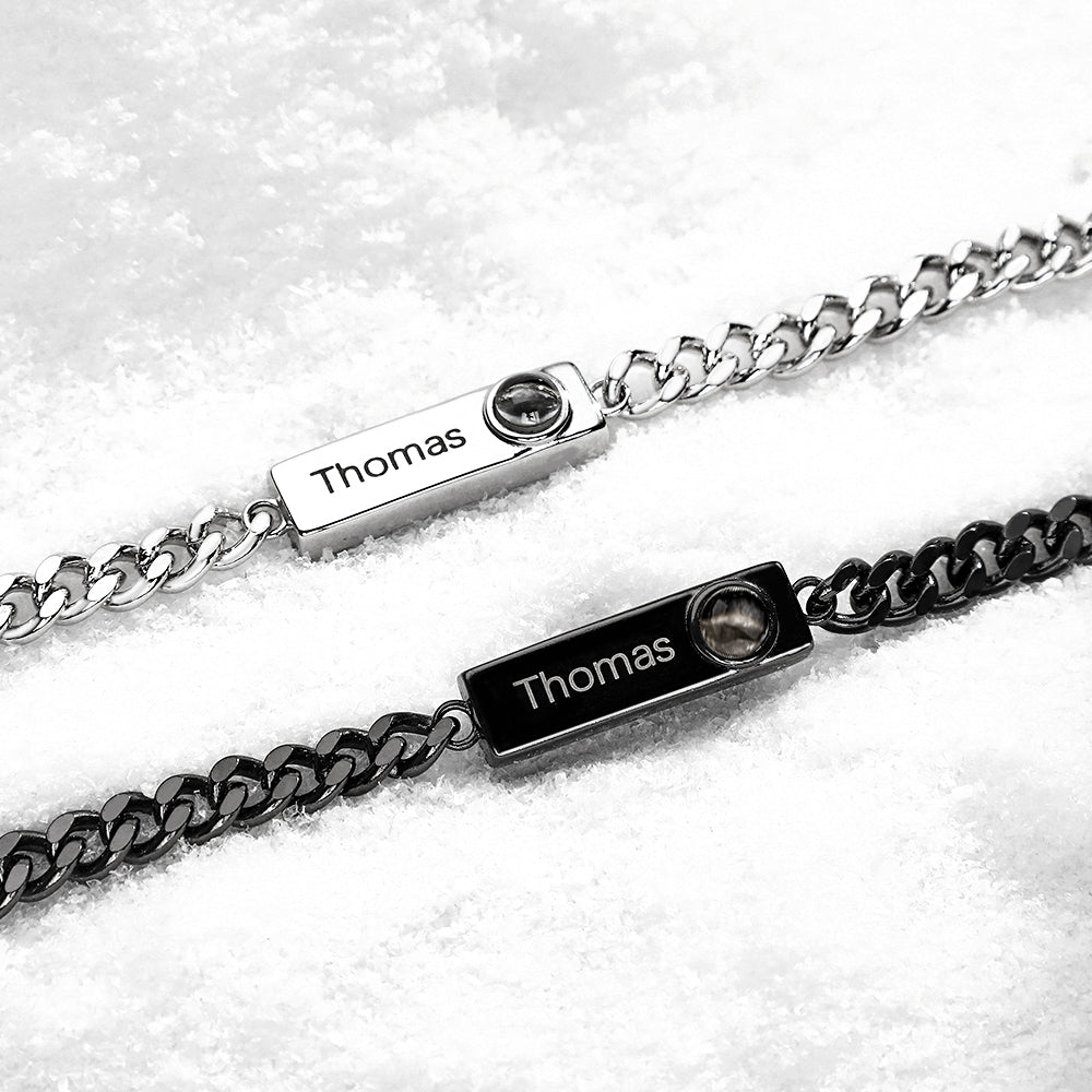 Custom Projection Bracelet Custom Name Simple Men's Gift