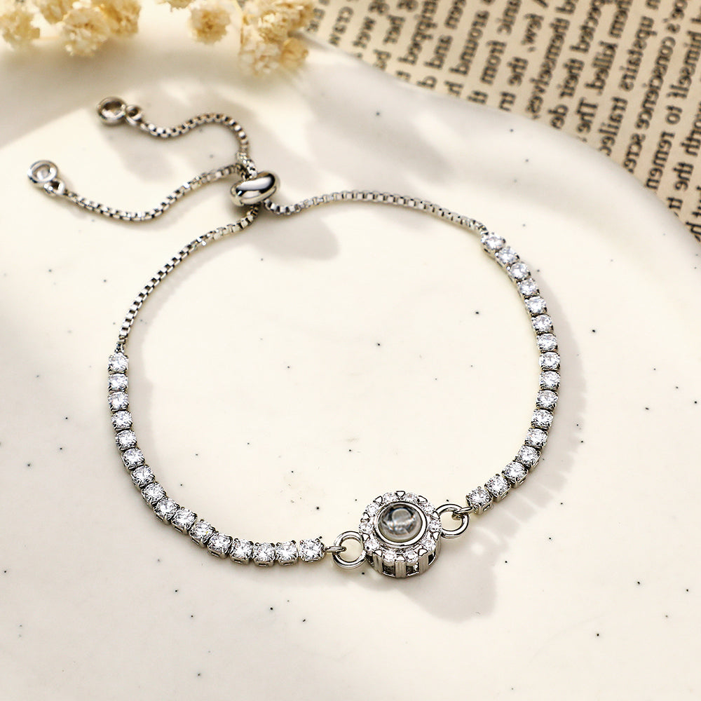 Custom Photo Projection Bracelet Diamond Chain Gift for Her
