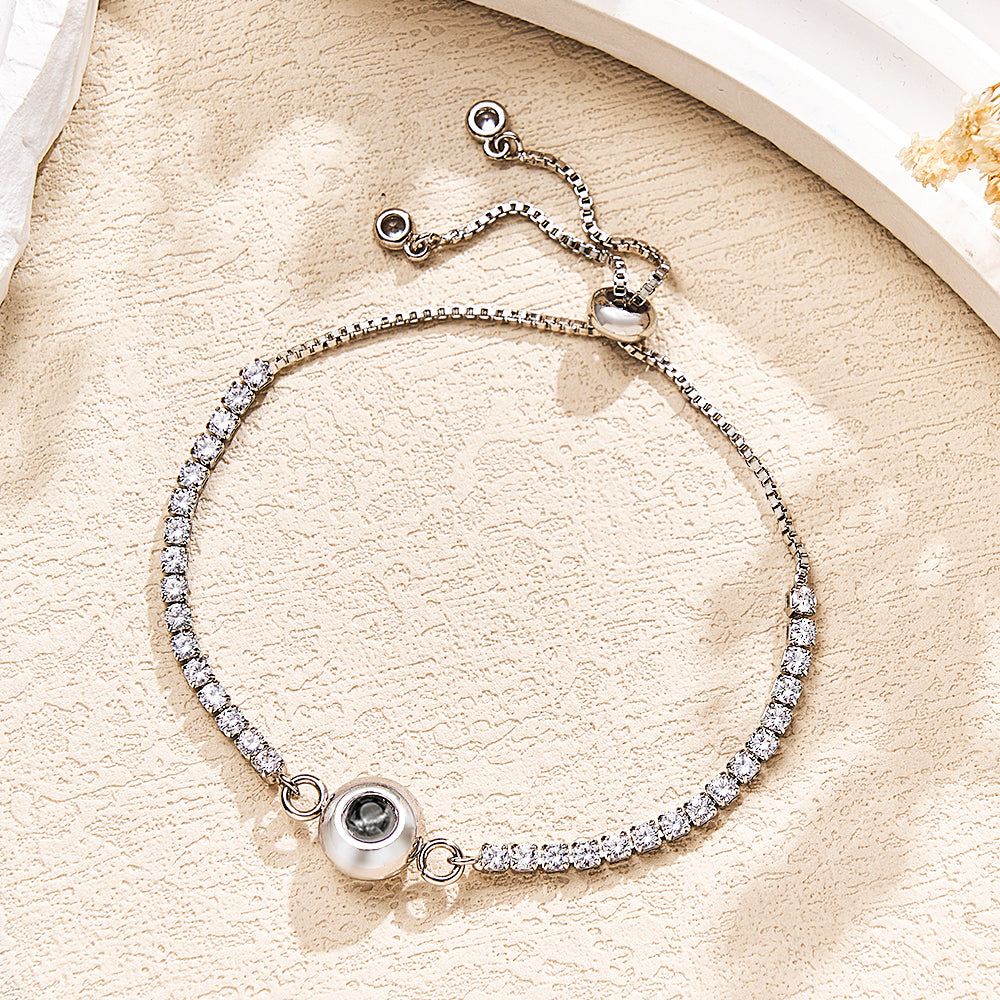 Custom Photo Projection Bracelet Diamond Chain Valentine's Day Gift